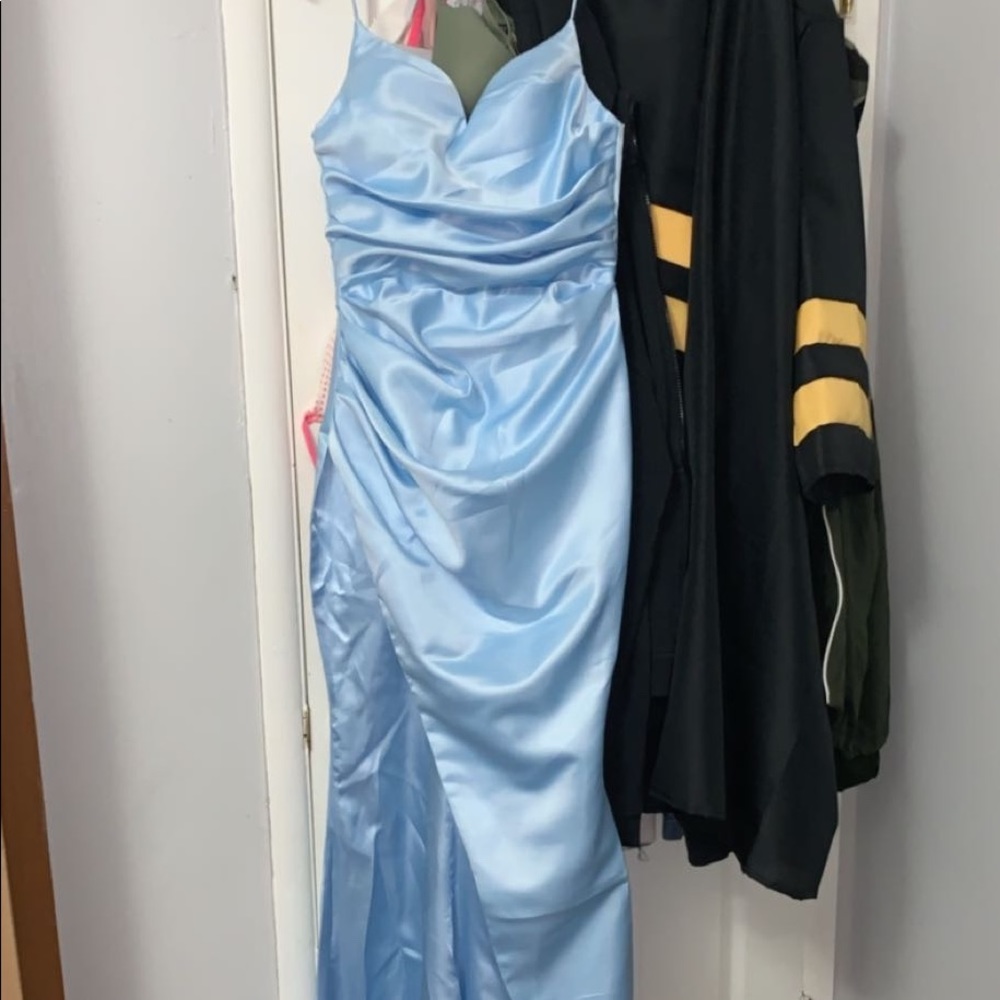 Silky blue dress no stains brand new dress